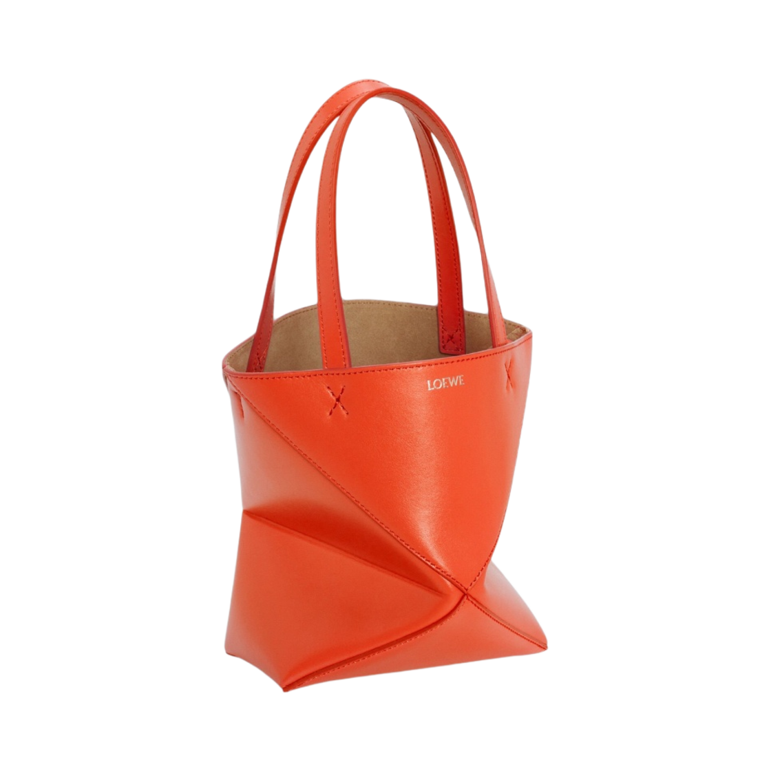 로에베 미니 퍼즐 폴드 토트백 샤이니 카프스킨 선라이즈 오렌지(Loewe Mini Puzzle Fold Tote Bag in Shiny Calfskin Sunrise Orange) - 2