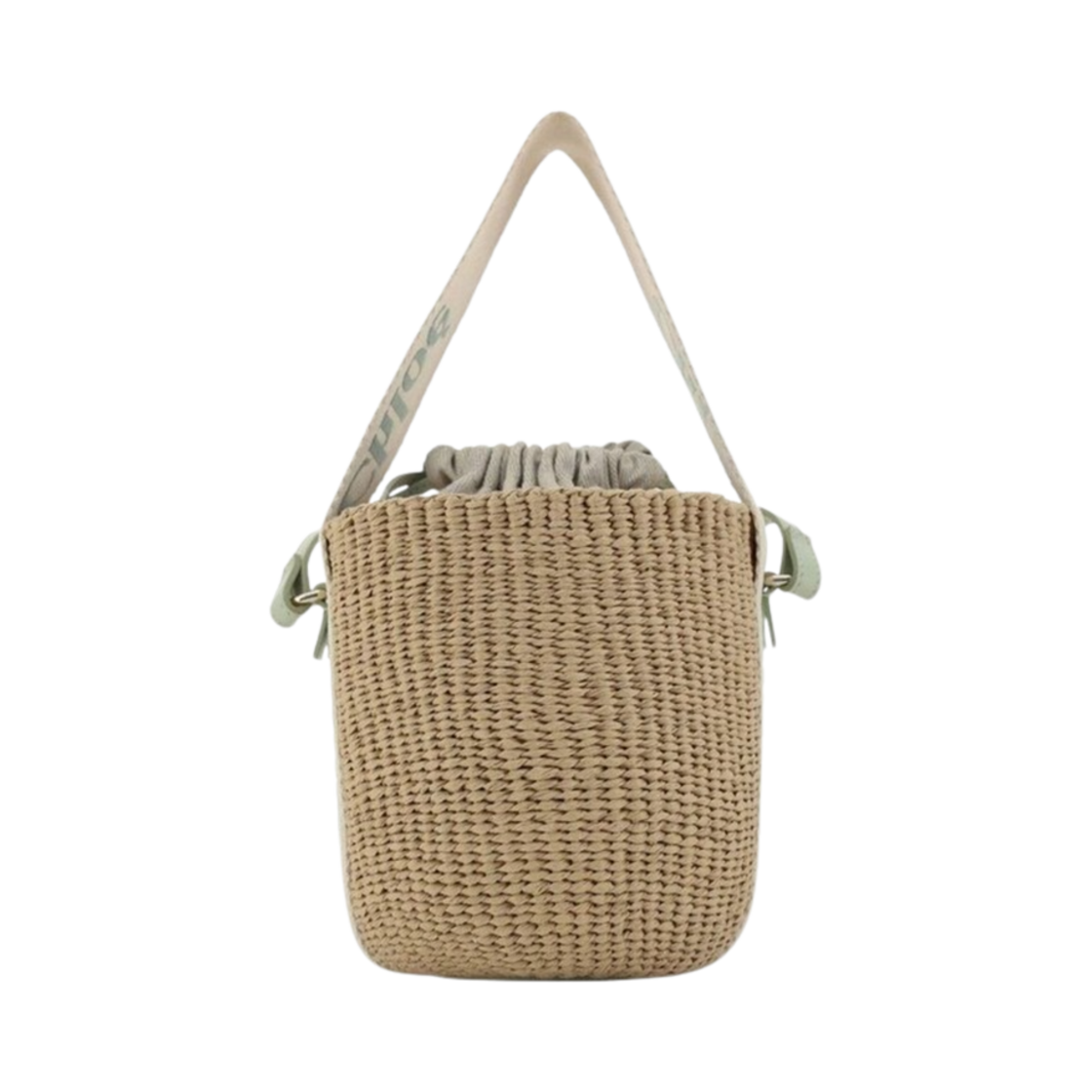 CHC23AS381L1838A Chloe Small Woody Basket Bag Light Eucalyptus