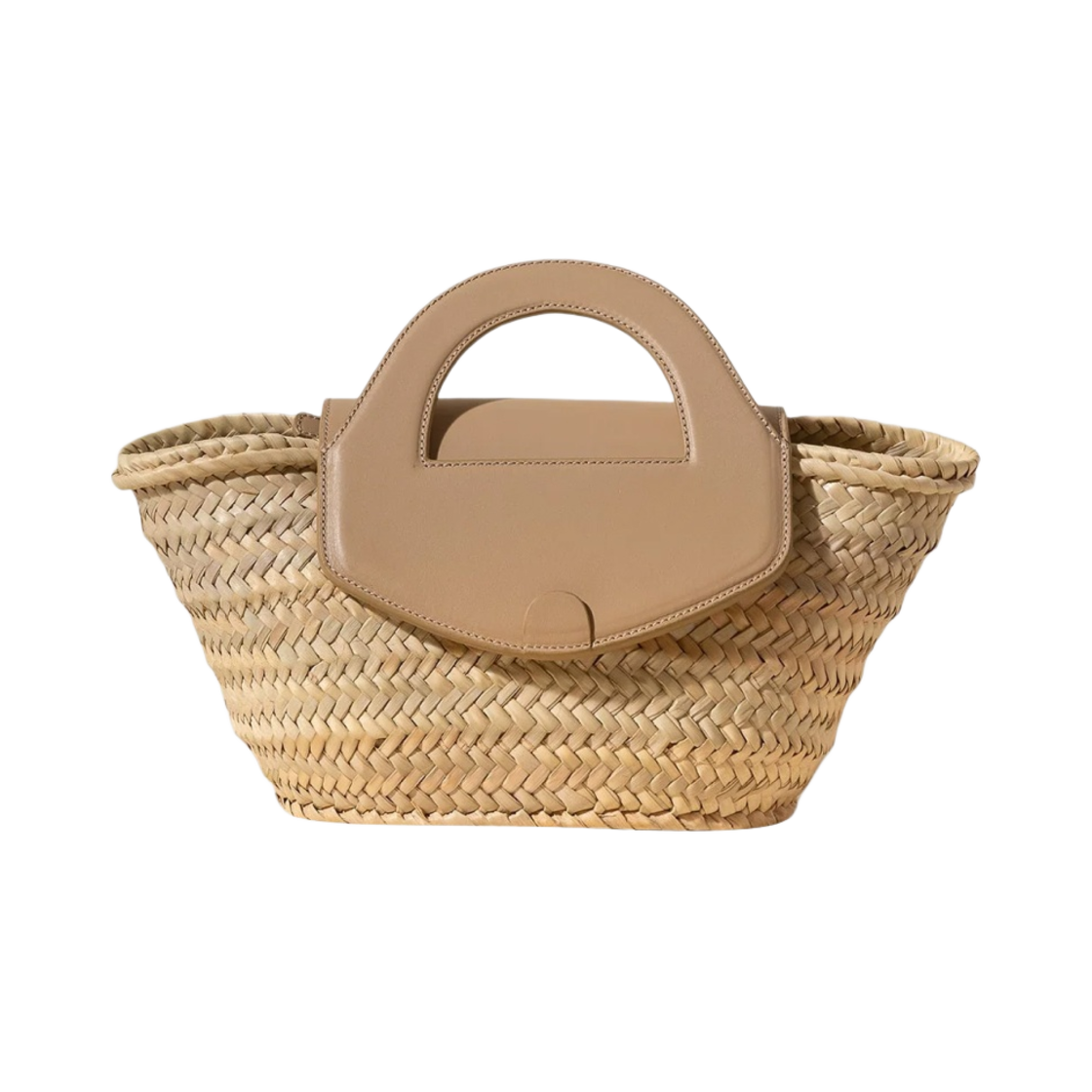 WBR23ALQU001 Hereu Alqueria Leather-Trimmed Straw Tote Bag Beige