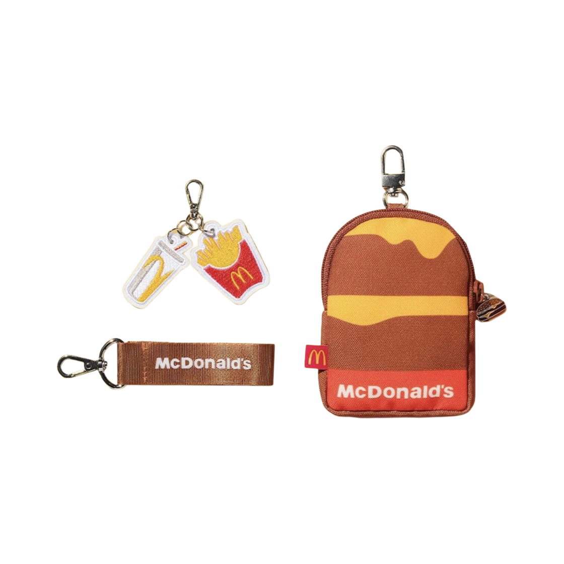 맥도날드 더블 쿼터 파운더 치즈 미니 파우치 앤 키링 세트