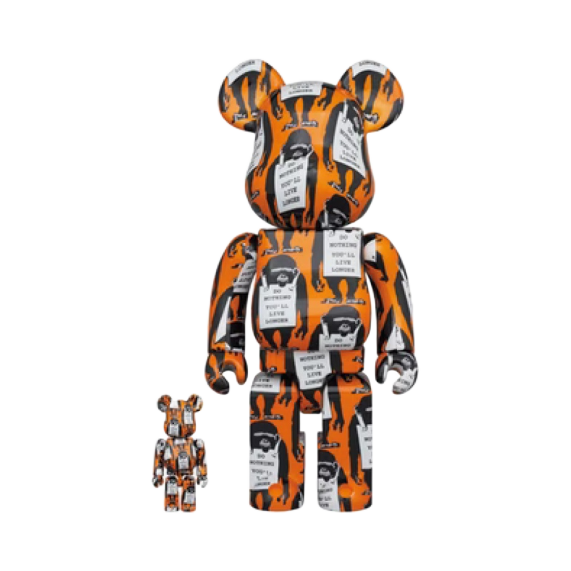 베어브릭 몽키 사인 오렌지 100% & 400% 세트(Bearbrick Monkey Sign Orange 100% & 400% Set)