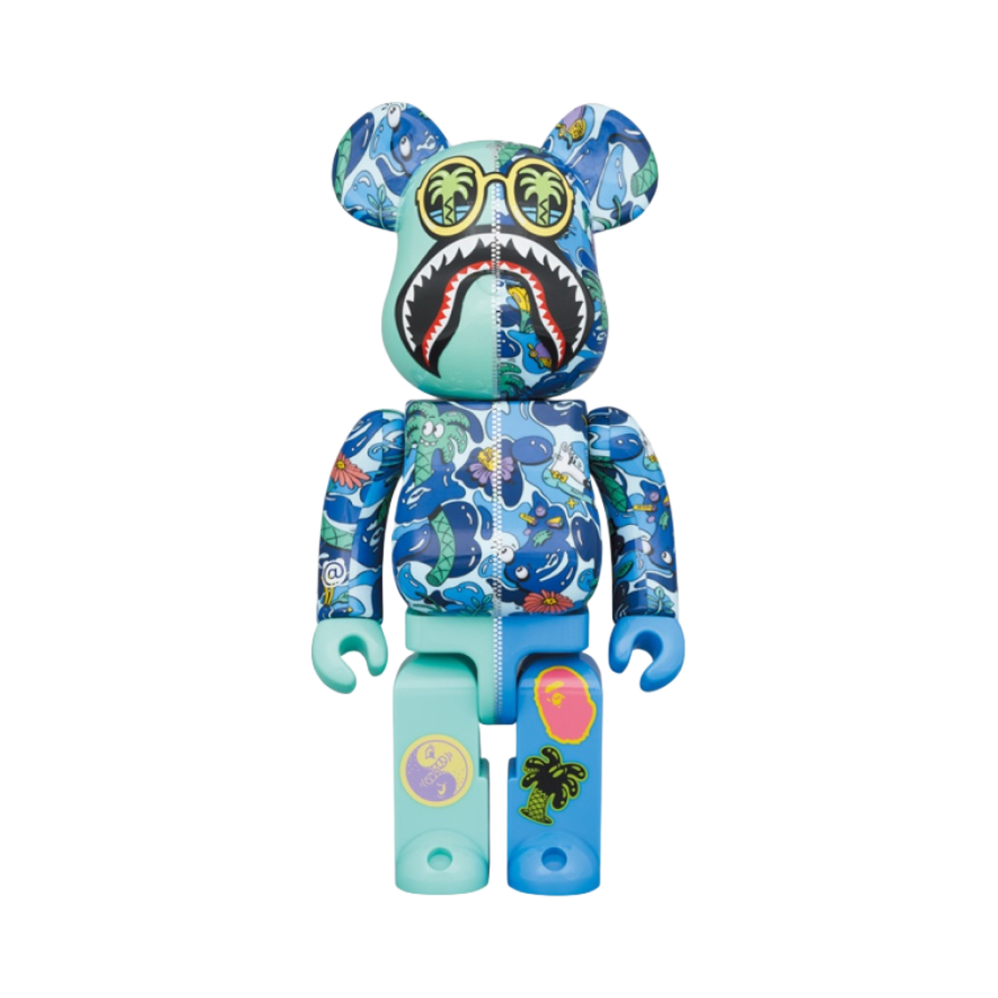 베어브릭 x 스티븐 해링턴 x 베이프 샤크 100% & 400% 세트 블루 카모(Bearbrick x Steven Harrington x BAPE Shark 100% & 400% Set Blue Camo) - 2