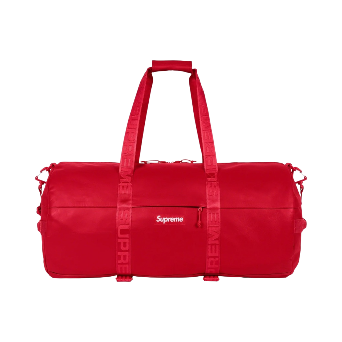 슈프림 레더 라지 더플백 레드 - 23FW
