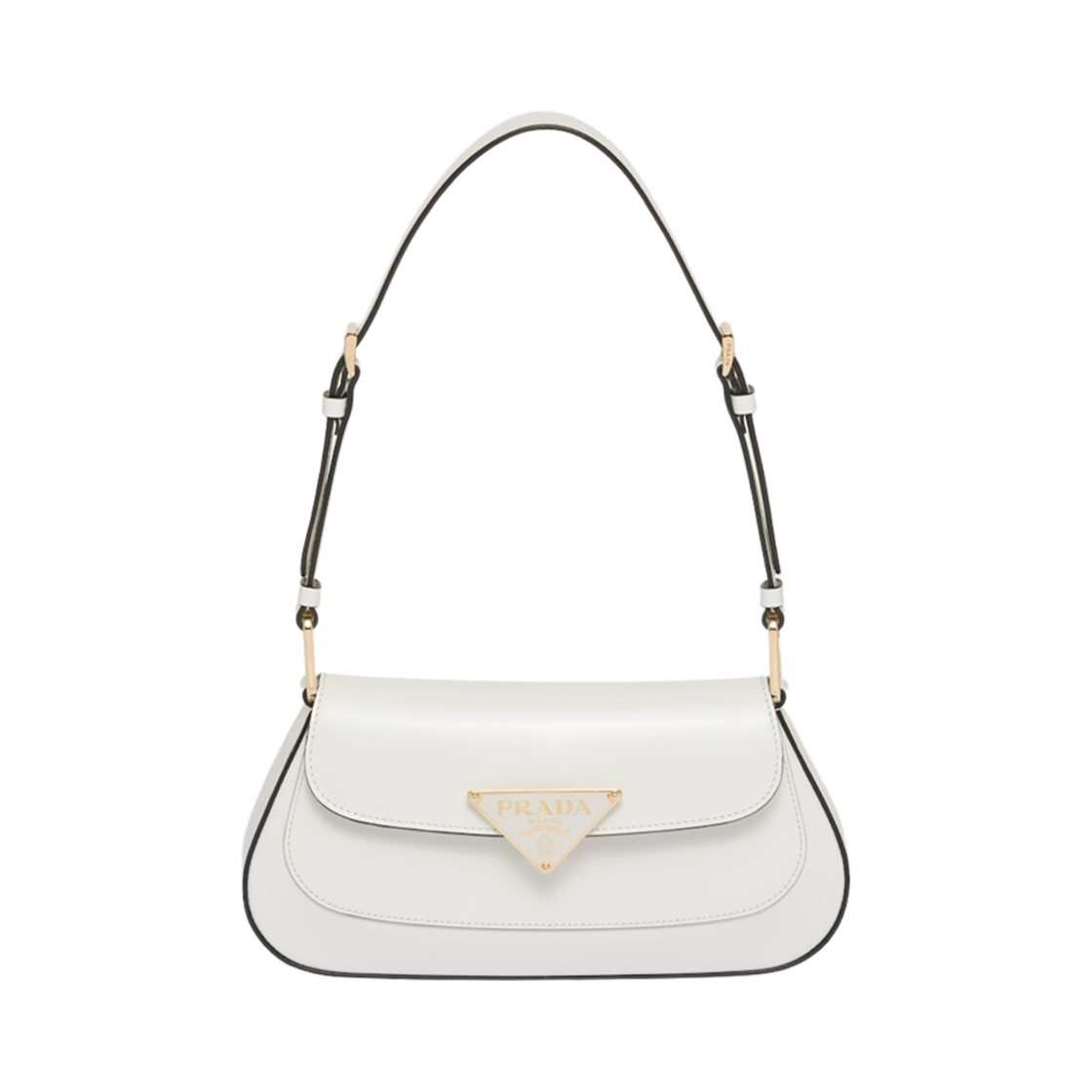 프라다 브러쉬드 레더 숄더백 화이트