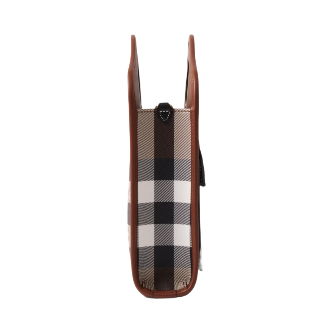 버버리 체크 레더 미니 포켓백 다크 버치 브라운(Burberry Check and Leather Mini Pocket Bag Dark Birch Brown) - 2