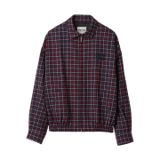 (W) Miu Miu Checked Wool Blouson Jacket Blue Red