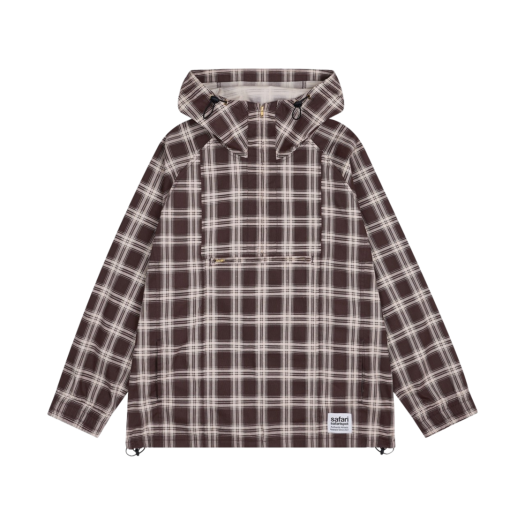saf00508 Safarispot Regular Check Anorak - Brown
