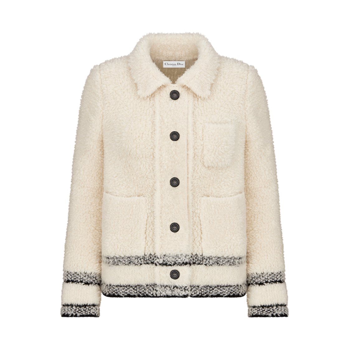 (W) 디올 카로 자켓 에크루 테크니컬 울 플리스 니트((W) Dior Caro Jacket Ecru Technical Wool Fleece Knit)