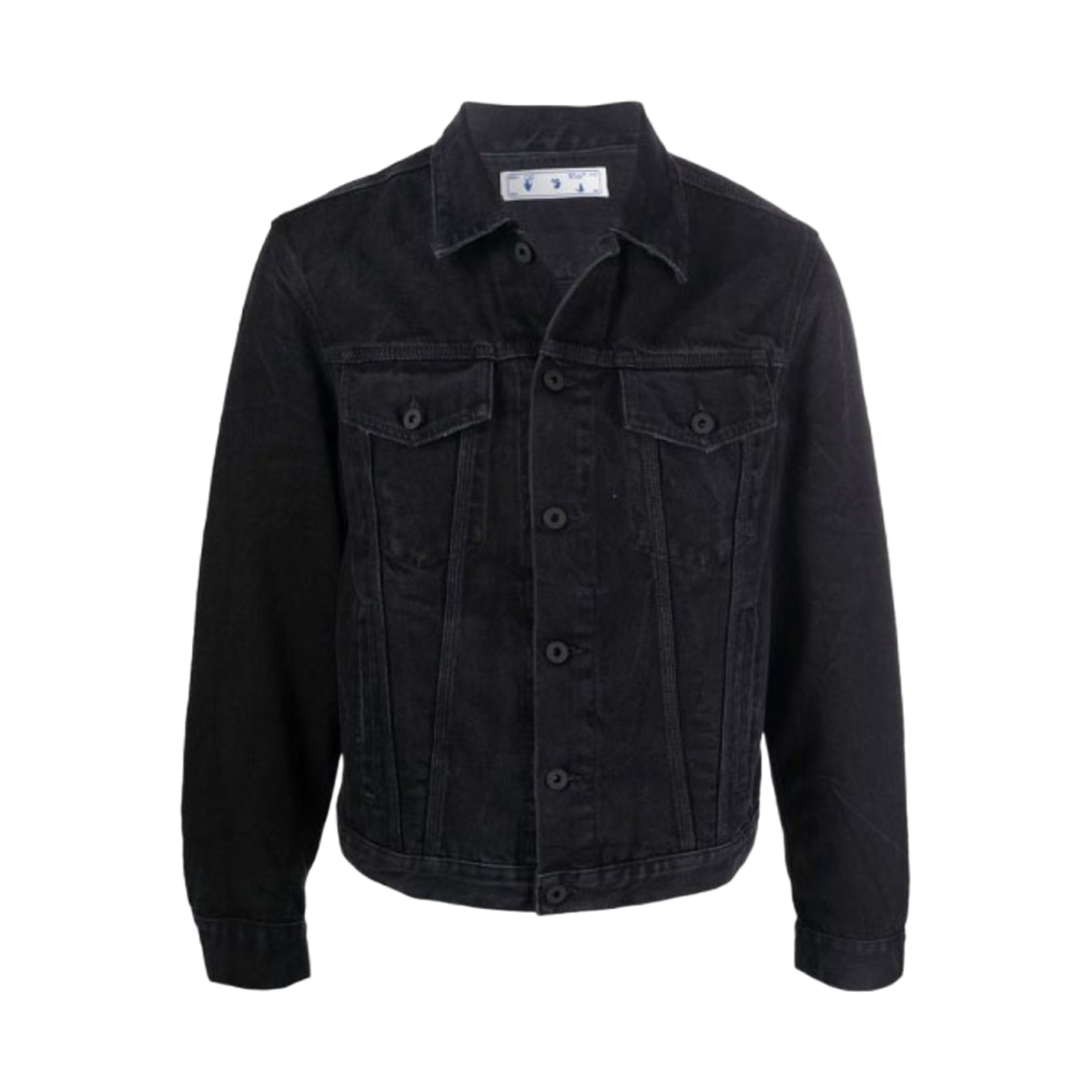 오프화이트 네거티브 마크 슬림 데님 자켓 페이디드 블랙(Off-White Negative Mark Slim Denim Jacket Faded Black)