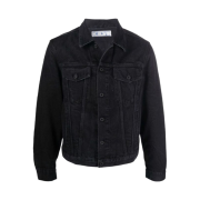 Off-White Negative Mark Slim Denim Jacket Faded Black