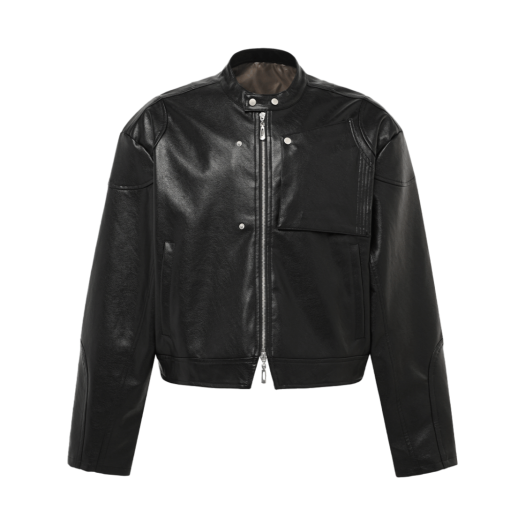 HVRSCJA102BKA Vonvat Biker Leather Jacket Black
