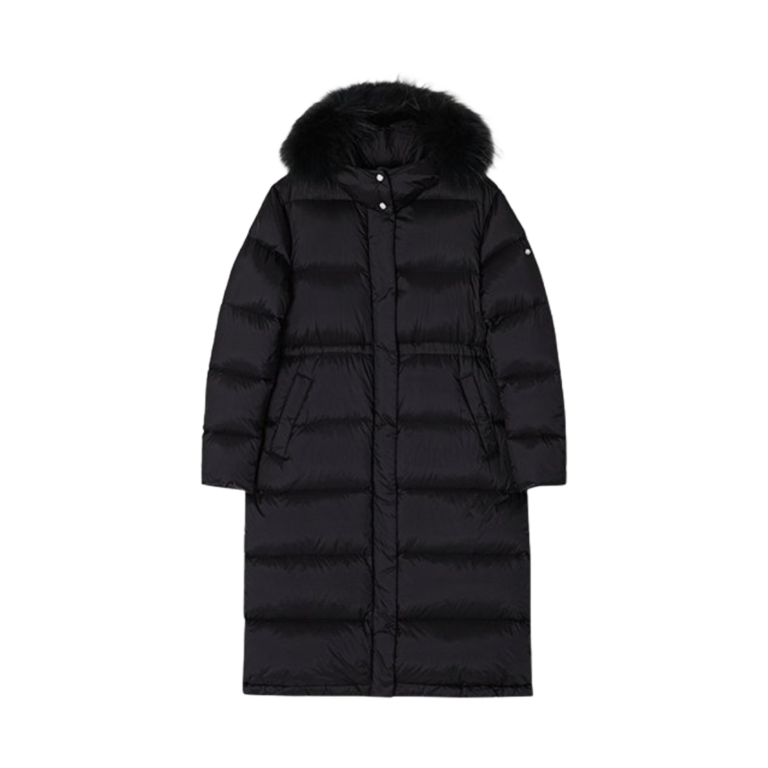 (W) 에드 로고 구스다운 롱 다운 자켓 블랙((W) Add Logo Goosedown Long Down Jacket Black)