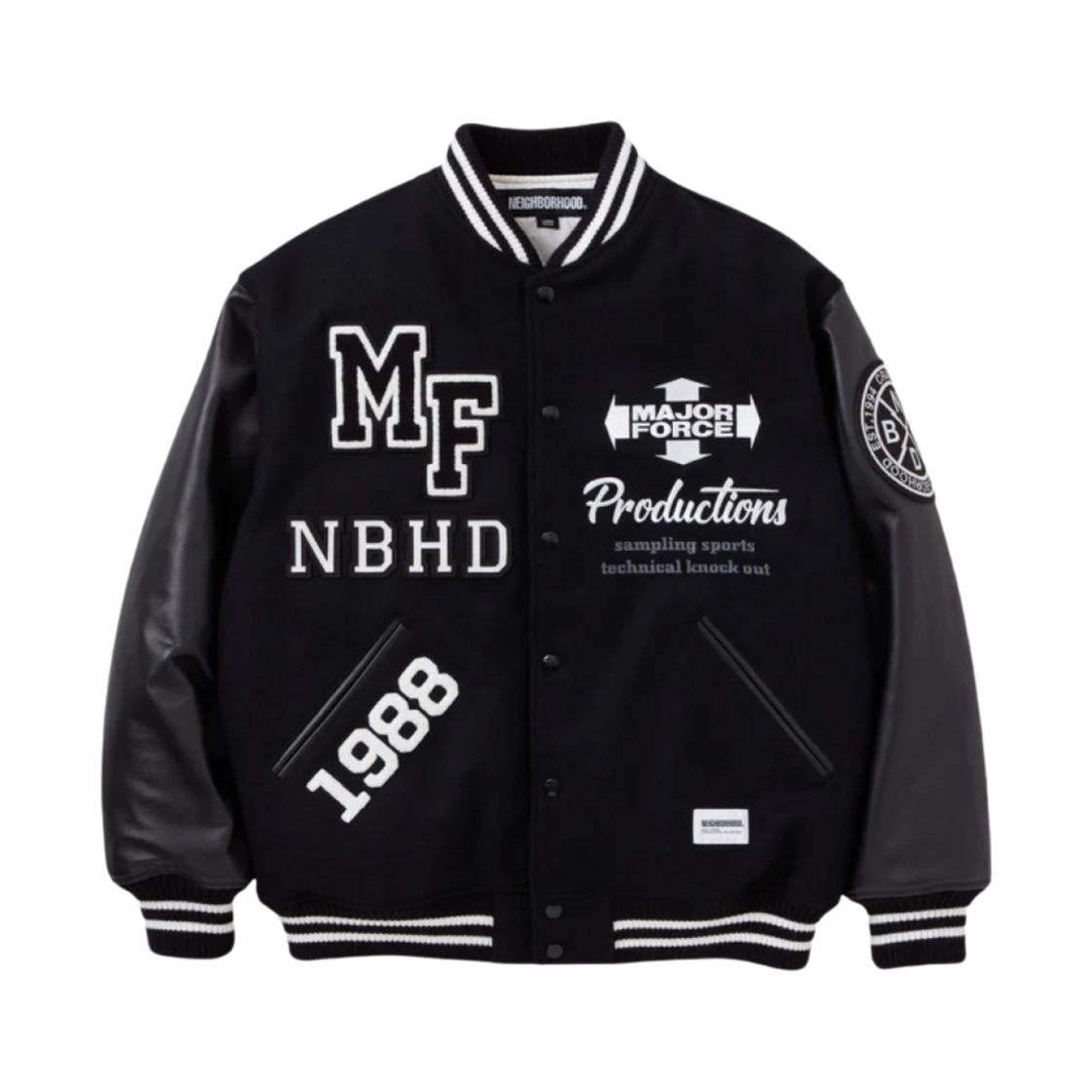 네이버후드 x 메이저 포스 스타디움 자켓 블랙