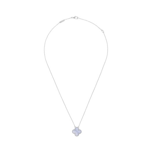 VCARD34900 (W) Van Cleef & Arpels Vintage Alhambra Pendant White Gold Chalcedony