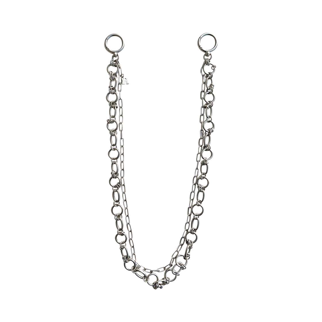 알렌느 앤티크 실버 피어싱 오 메탈 체인 & 네클리스