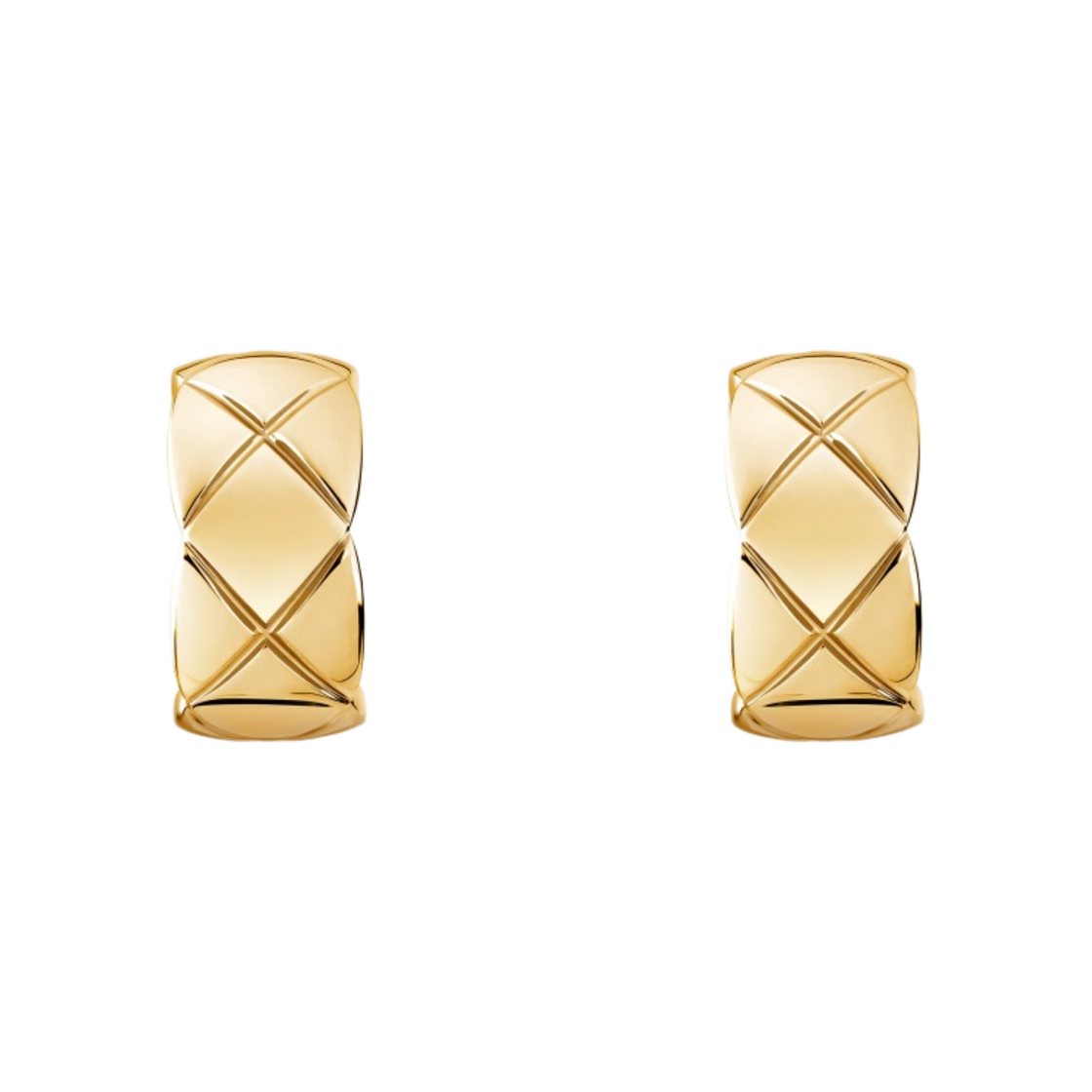 (W) 샤넬 코코 크러쉬 이어링 퀼티드 모티프 & 18K 옐로우 골드((W) Chanel Coco Crush Earrings Quilted Motif & 18K Yellow Gold) - 1