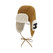 Chanel Hat Shearling Lambskin Beige