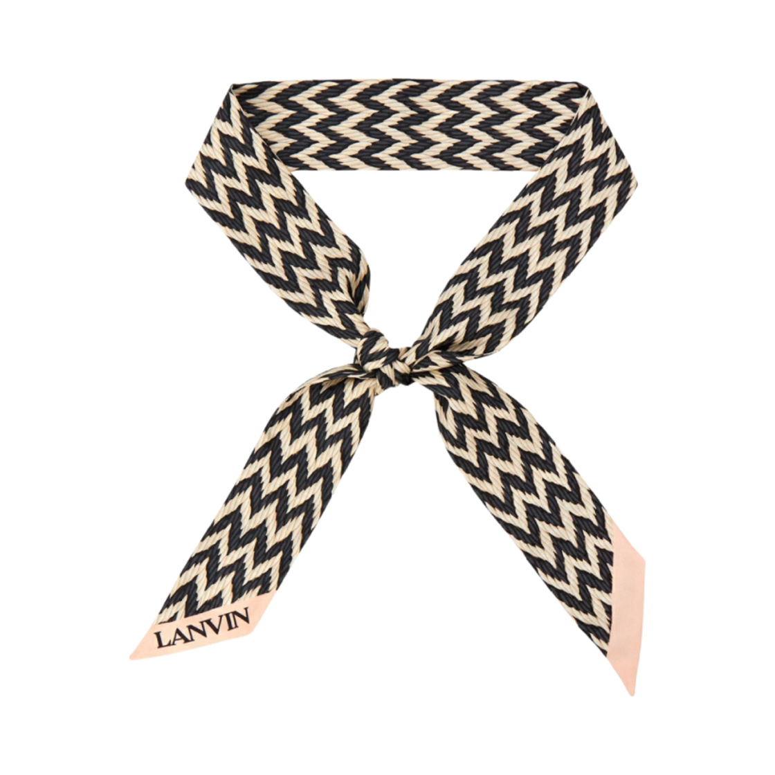 (W) 랑방 실크 반도 블랙 베이지((W) Lanvin Silk Bandeau Black Beige)