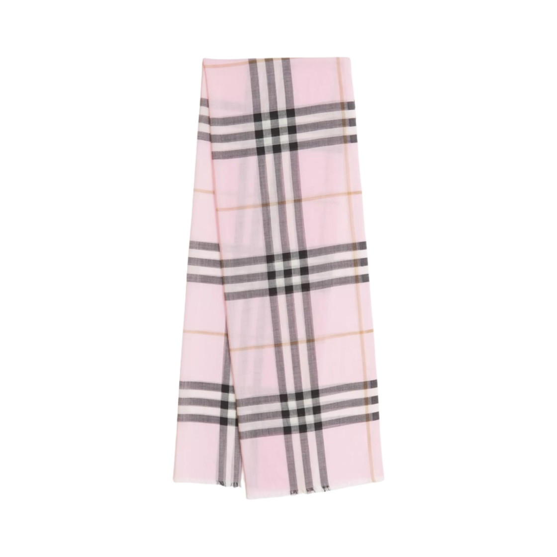 버버리 라이트 체크 울 실크 스카프 페일 캔디 핑크(Burberry Lightweight Check Wool Silk Scarf Pale Candy Pink) - 1