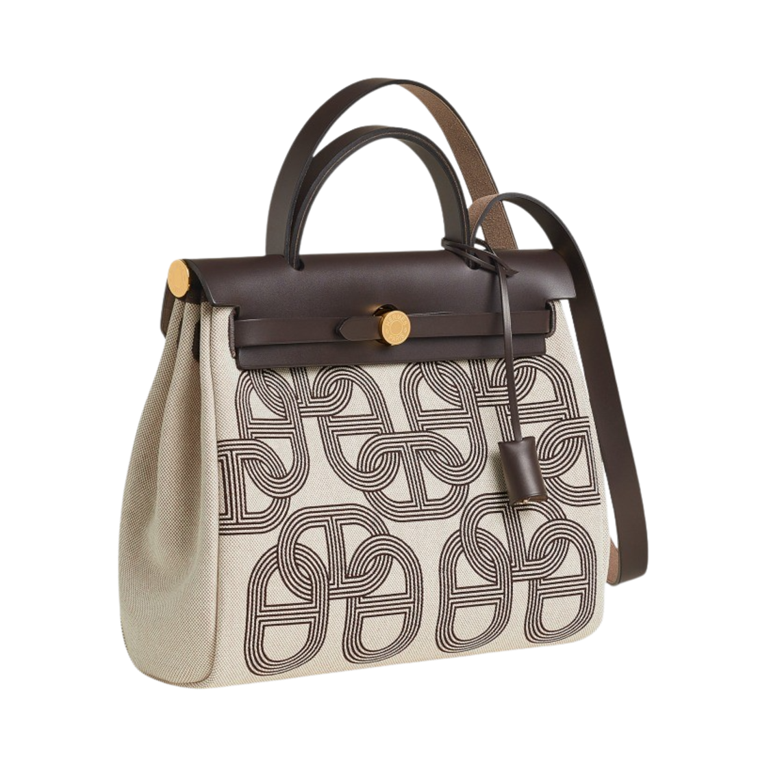 에르메스 에르백 집 31 백 H 플럼 캔버스 & 골드 하드웨어 에벤 에크류 베쥬 에벤(Hermes Herbag Zip 31 Bag H Plume Canvas & Gold Ebene Ecru Beige Ebene) - 2