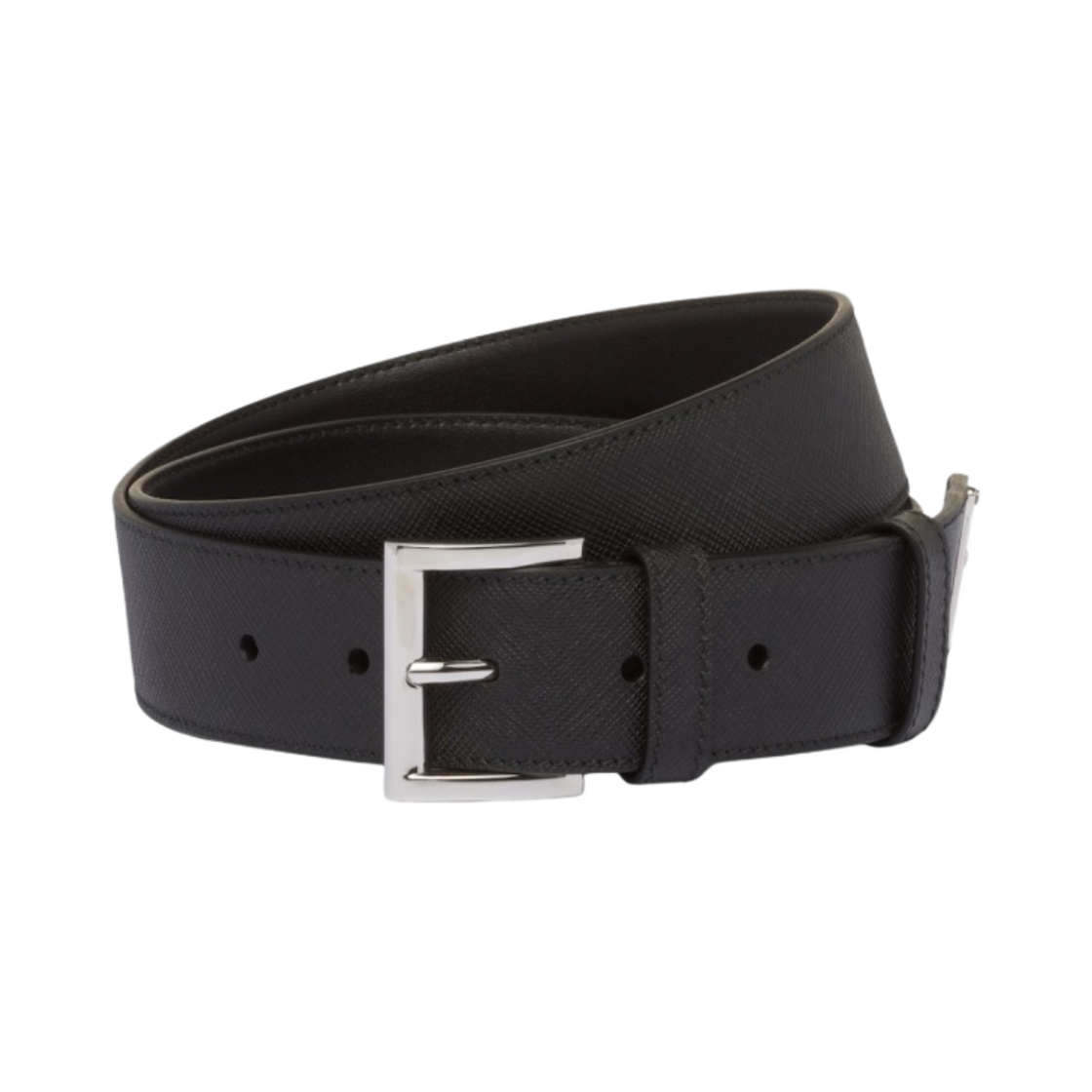 2CC545-053-F0002 Prada Saffiano Leather Belt Black