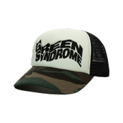 Green Syndrome Weird Logo Mesh Trucker Cap Camo