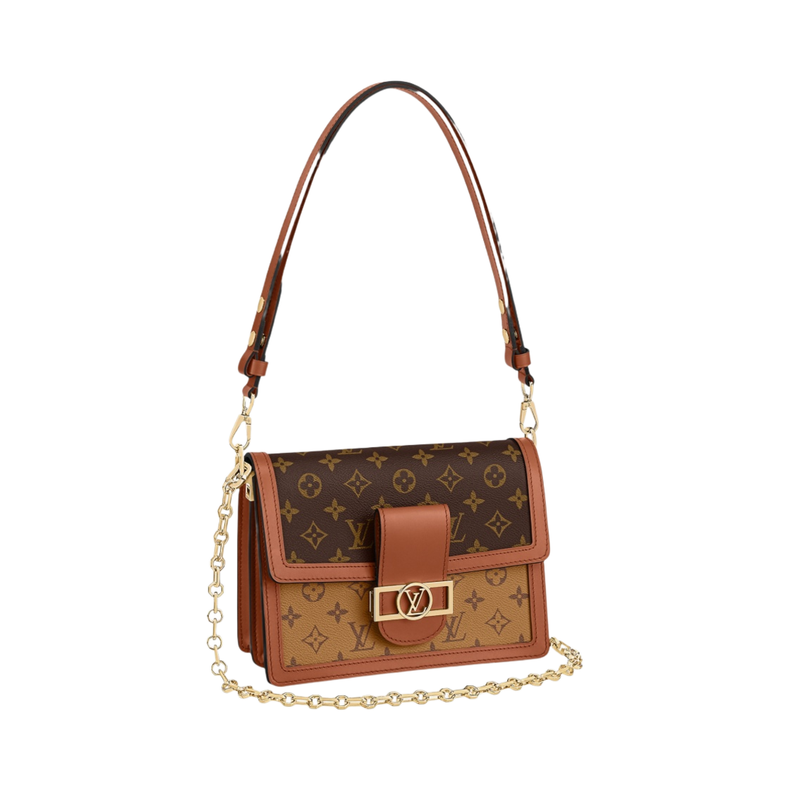 루이비통 도핀 MM 체인 스트랩 모노그램 앤 모노그램 리버스