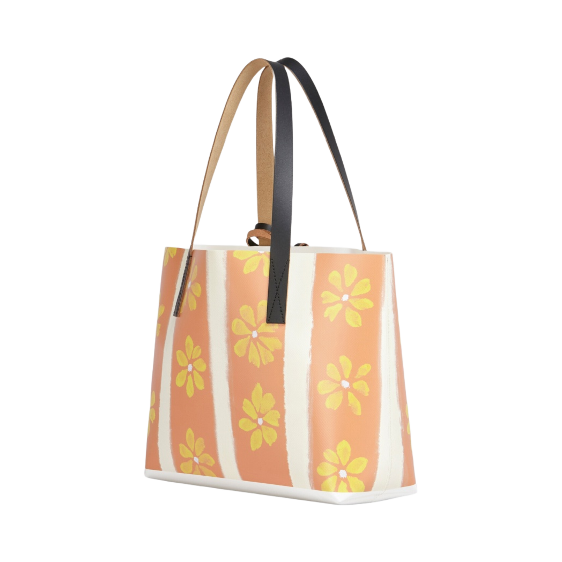 SHMP0066A1-P4605-Z2Q22 Marni PVC Orange Daisy Lane Print Shopping Bag Carrot Azure - #3