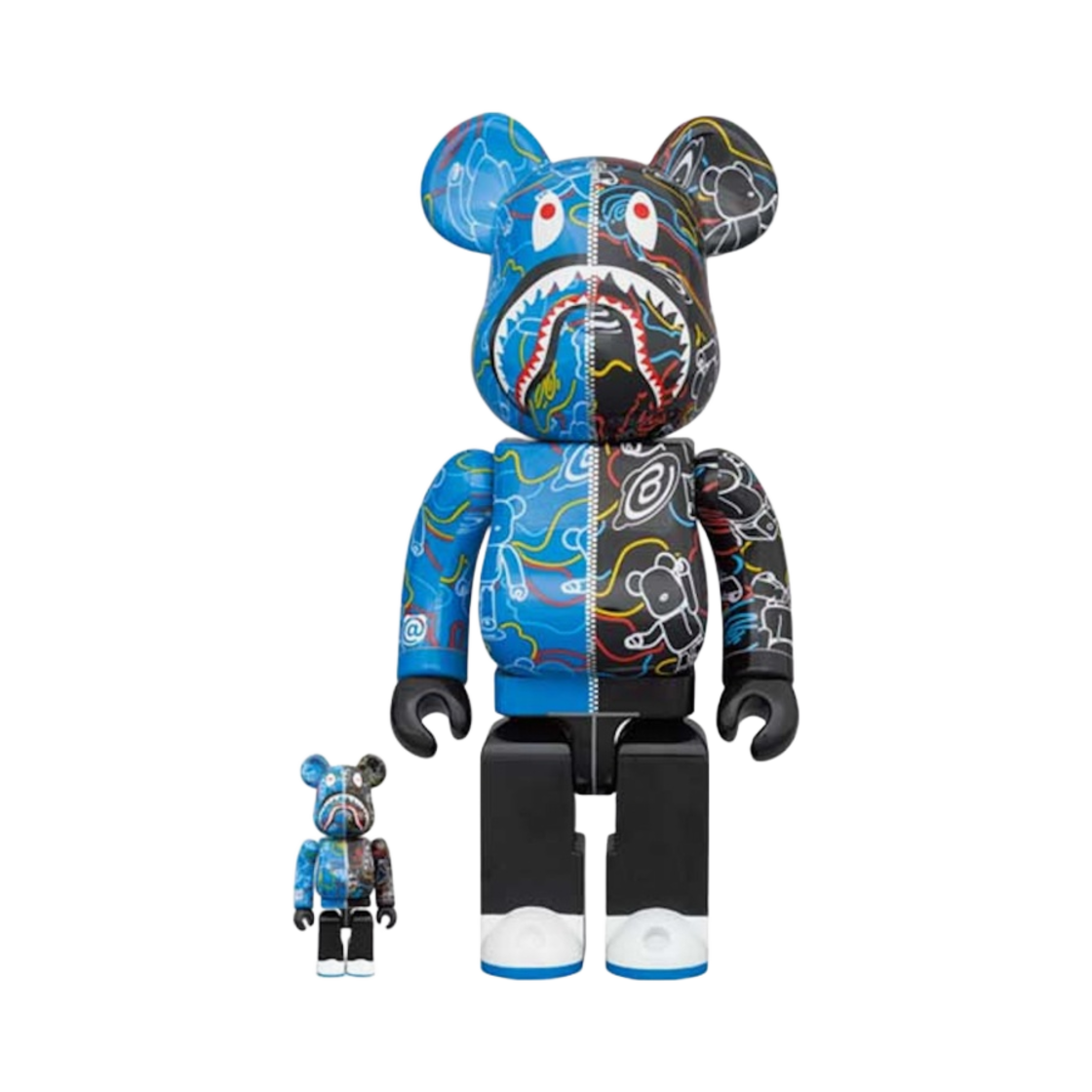 베어브릭 x 베이프 라인 카모 샤크 100% & 400% 세트(Bearbrick x BAPE Line Camo Shark 100% & 400% Set) - 1
