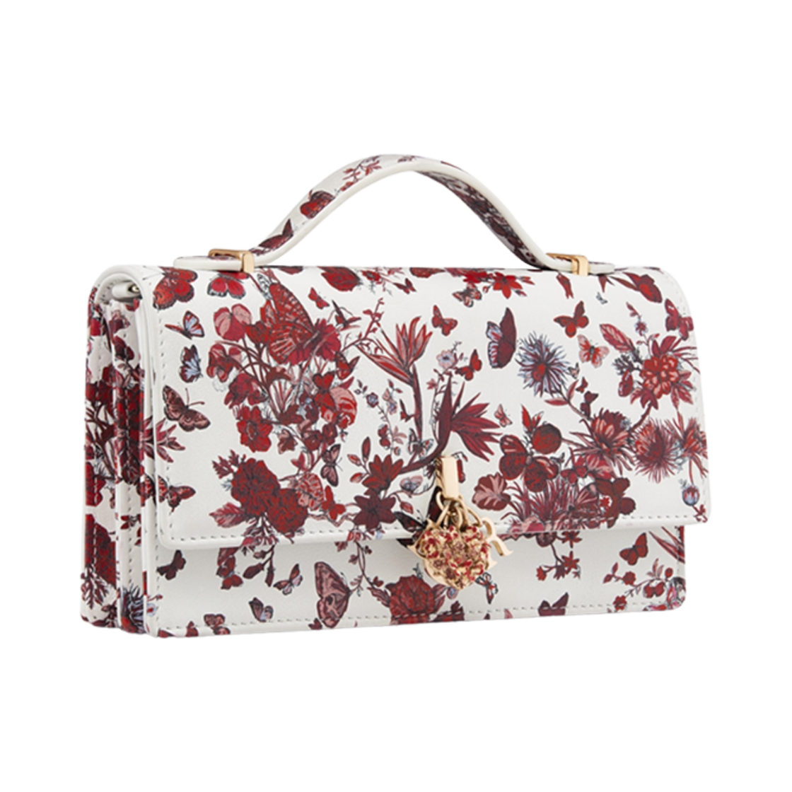 디올 미스 디올 라이트 백 화이트 레드 르 꾀흐 파피용 프린트(Dior Miss Dior Mini Bag White Red Le Coeurs Papillons Print) - 2
