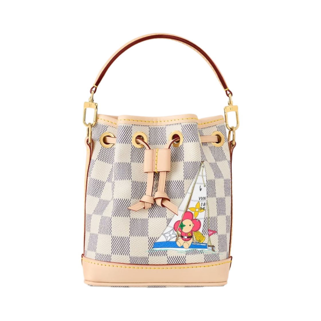 N40511 Louis Vuitton Sac Nano Noe Damier Azur Dragon Fruit Pink