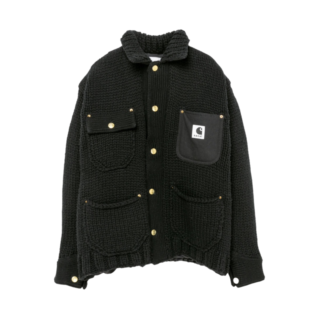 사카이 x 칼하트 WIP 캔버스 MA-1 자켓 미시간 블랙(Sacai x Carhartt WIP Canvas MA-1 Jacket Michigan Black)