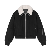 Haleine Highneck Cropped Wool Blouson Black (VJ414)