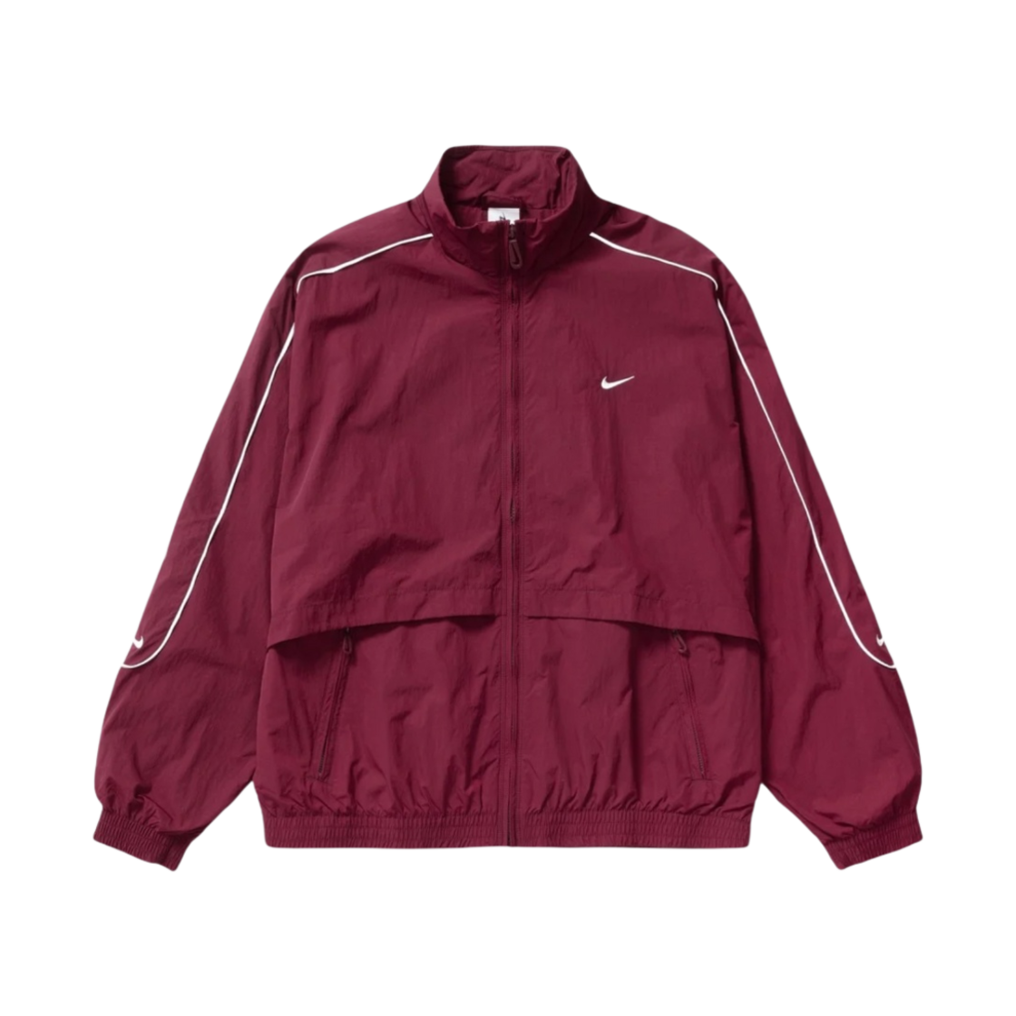 나이키 NSW 솔로 스우시 우븐 트랙 자켓 나이트 마룬 - 아시아(Nike NSW Solo Swoosh Woven Track Jacket Night Maroon - Asia)