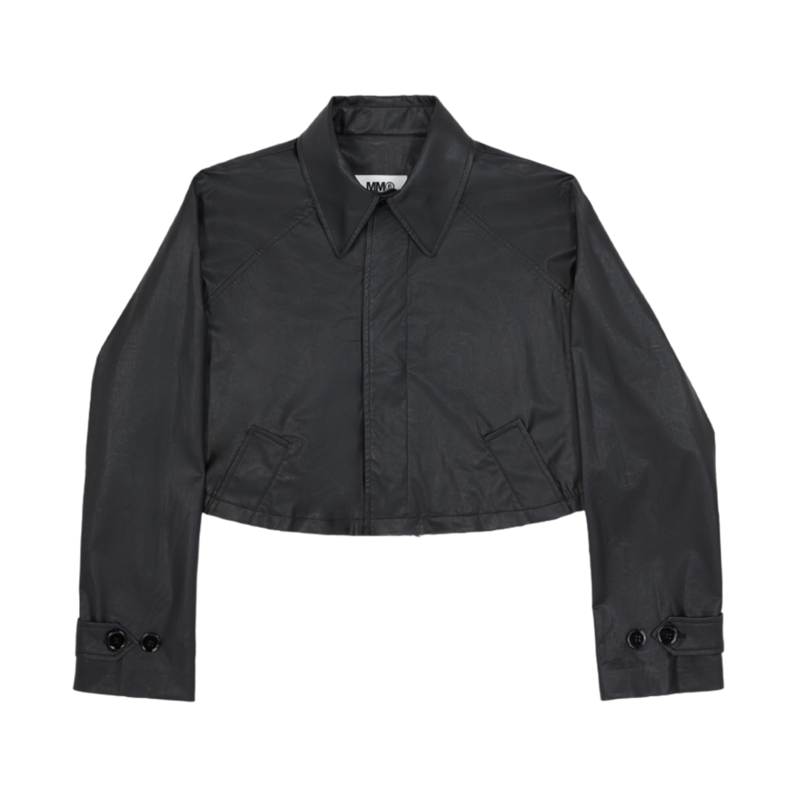 S52AM0241S53057900 (W) MM6 Maison Margiela Cropped Trench Jacket Black