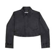 (W) MM6 Maison Margiela Cropped Trench Jacket Black