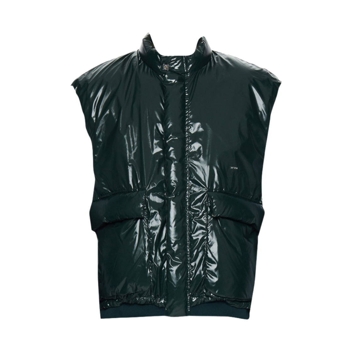 우영미 글로시 구스 다운 베스트 그린 - 23FW(Wooyoungmi Glossy Goose Down Vest Green - 23FW) - 1