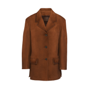 (W) Prada Suede Jacket Oak