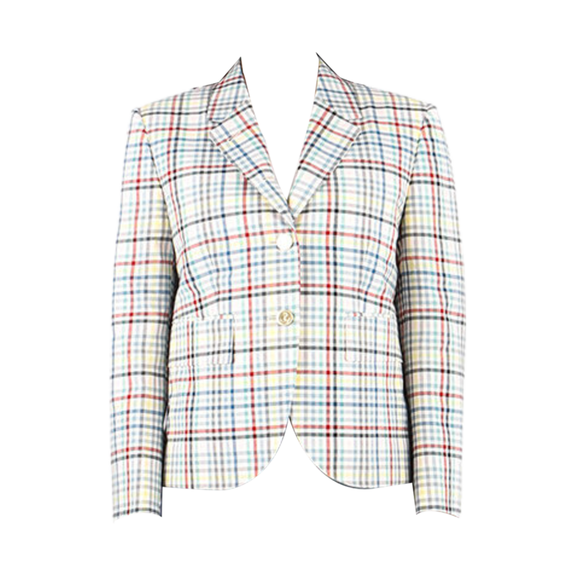 FBC010H-F0277-996 (W) Thom Browne Micro Gingham Plain Weave Suiting Sport Coat Seasonal Multicolor