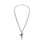 Balenciaga Goth Snake Necklace Antique Silver