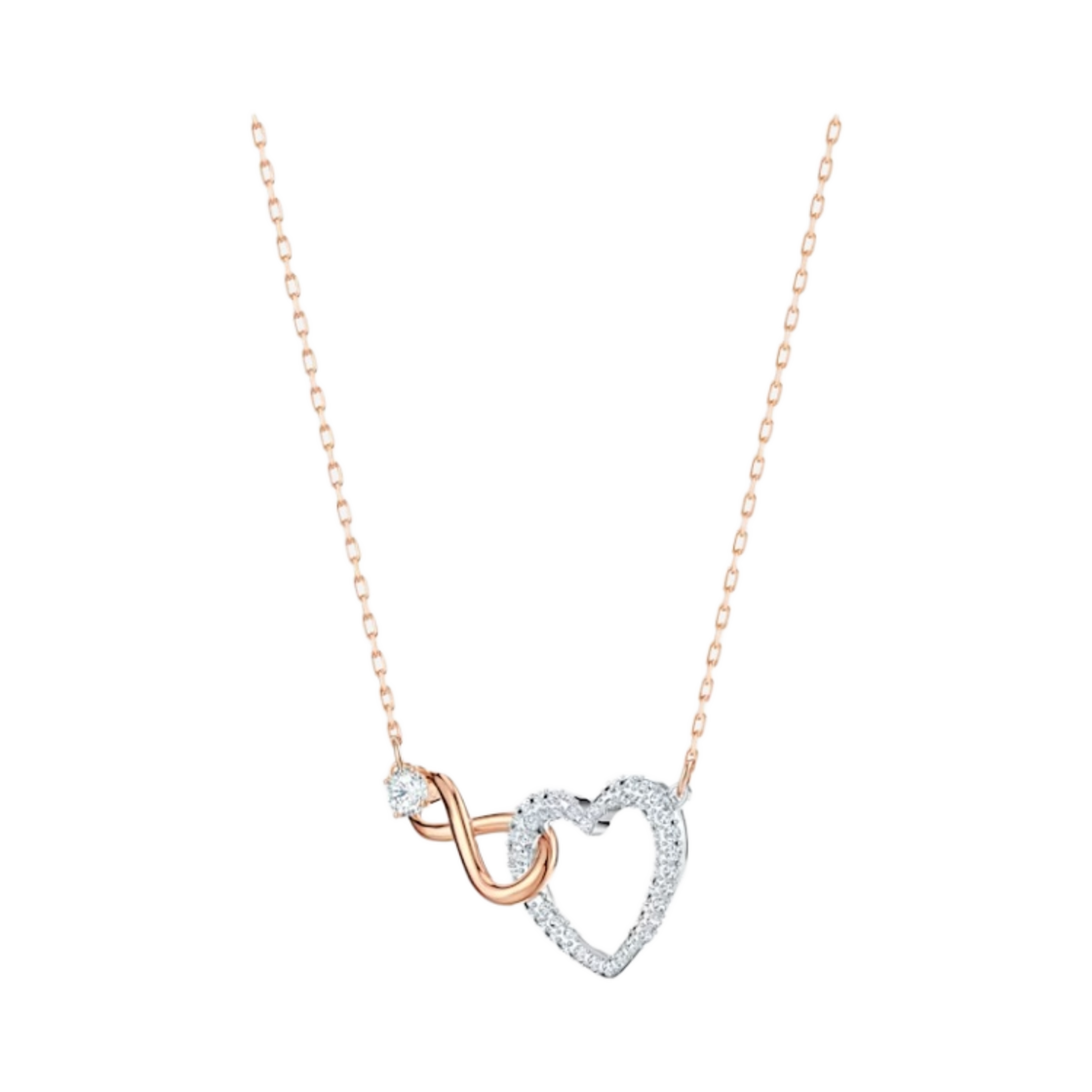 (W) 스와로브스키 인피니티 세트 화이트 믹스 메탈((W) Swarovski Infinity Set White Mix Metal) - 3
