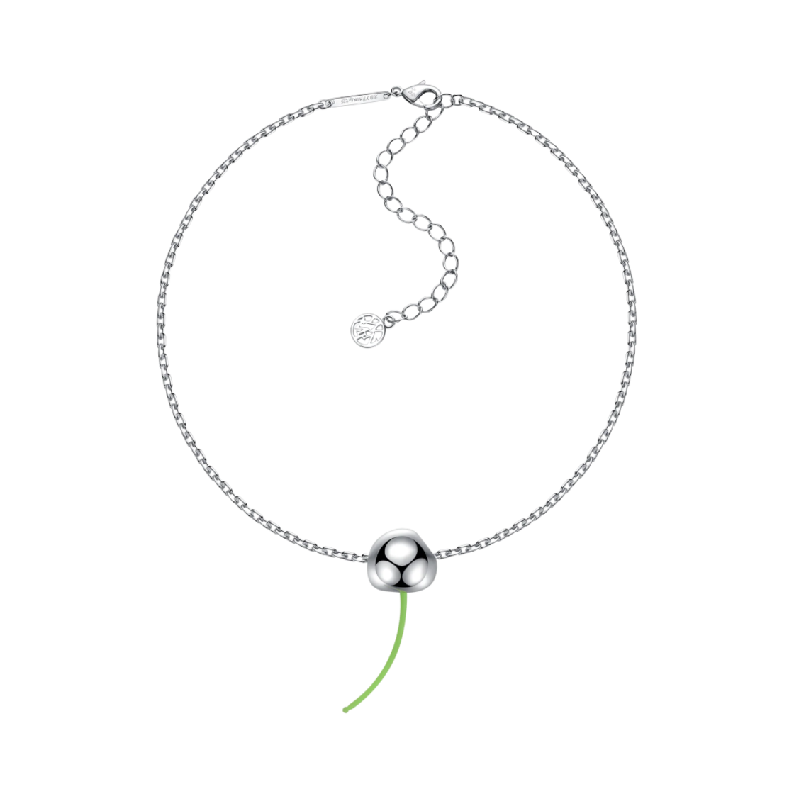 - (W) Yvmin Electric Girl Metal Perforated Cherry Necklace Silver