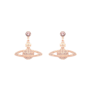 (W) Vivienne Westwood Mini Bas Relief Drop Earrings Pink Gold