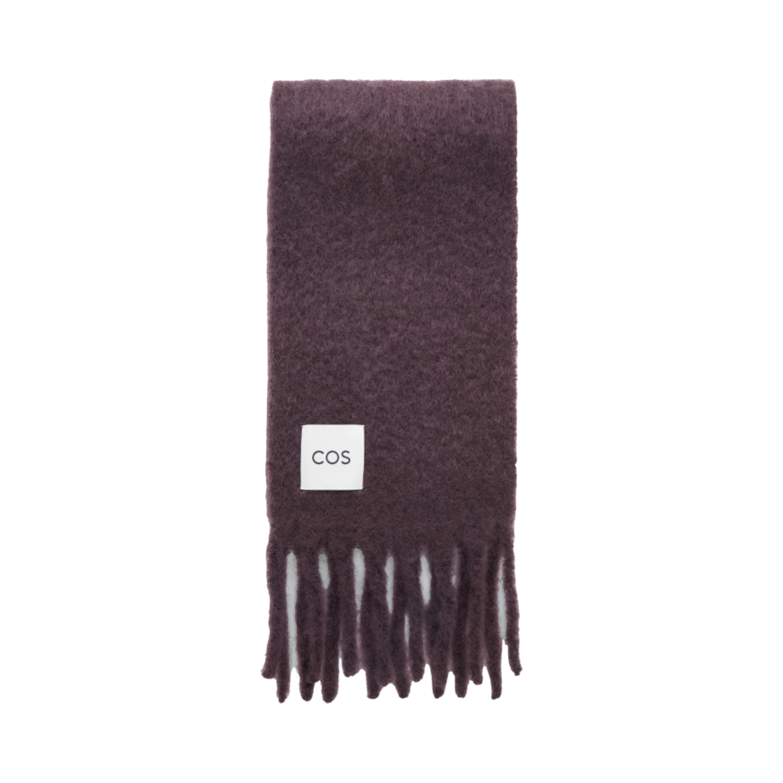 1245207006 COS Fringe Brushed Mohair Muffler Bordeaux