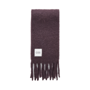 COS Fringe Brushed Mohair Muffler Bordeaux