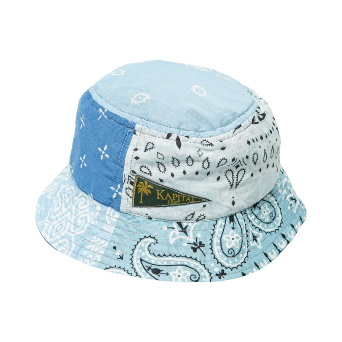 캐피탈 반다나 패치워크 숏 칼라 버킷햇 삭스(Kapital Bandana Patchwork Short Collar Bucket Hat Sax) - 2