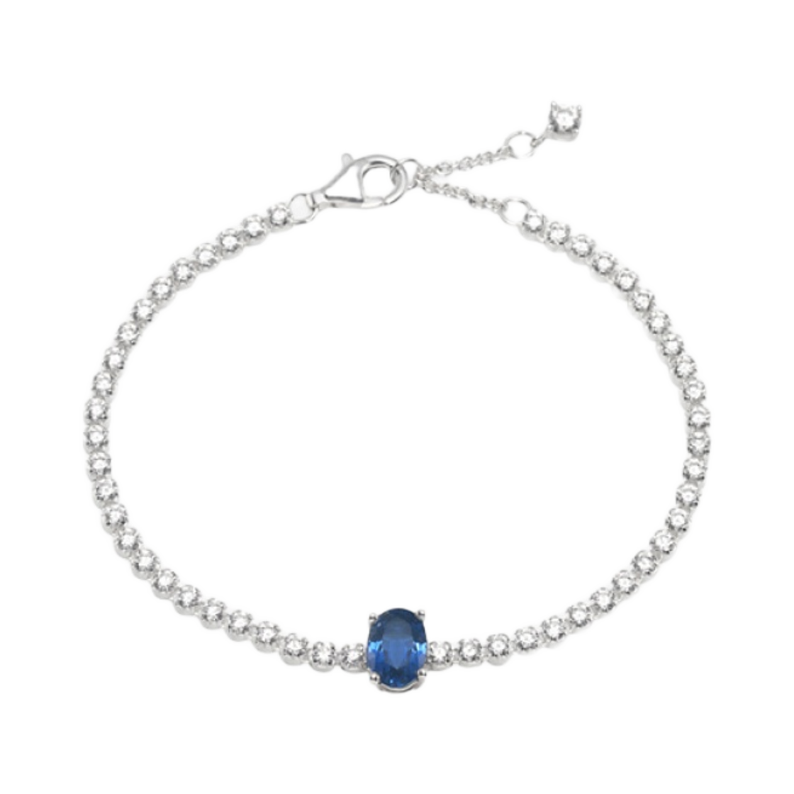 (W) 판도라 스파클링 파베 테니스 브레이슬릿 스털링 실버 블루((W) Pandora Sparkling Pave Tennis Bracelet Sterling Silver Blue)