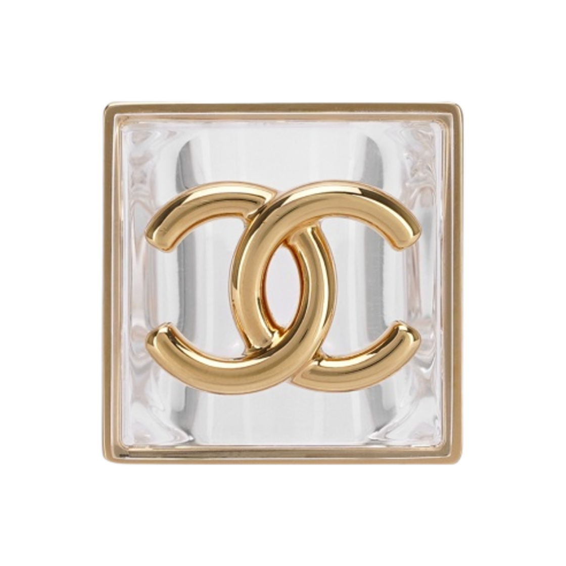 (W) 샤넬 링 메탈 레진 & 투명 골드((W) Chanel Ring Metal Resin & Transparent Gold) - 1