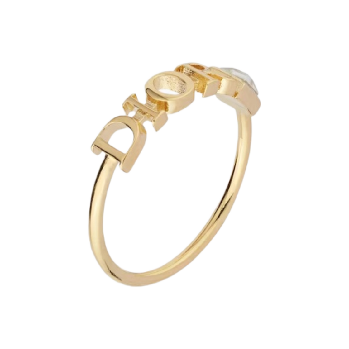 (W) 디올 디오레볼루션 링 골드 피니쉬 메탈 A 화이트 크리스탈((W) Dior Dio(r)evolution Ring Gold Finish Metal a White Crystal) - 1