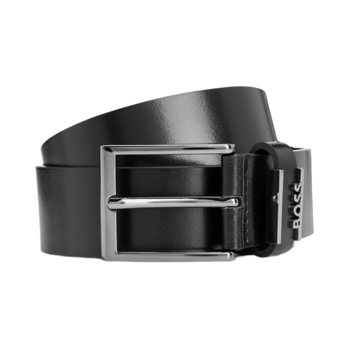 50491852-001 Hugo Boss Italian Leather Belt with Logo Keeper Black